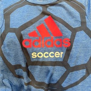 adidas Kids Blue Soccer Graphic Tee Size 7X